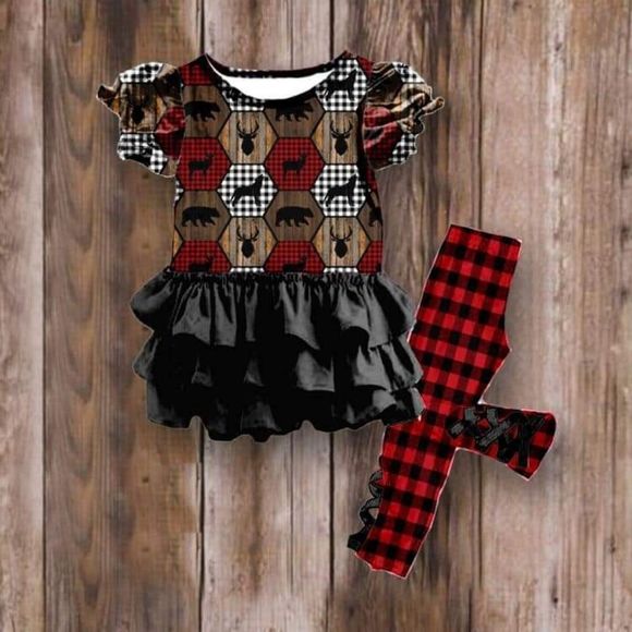 NEW PLAID FOREST ANIMALS SET